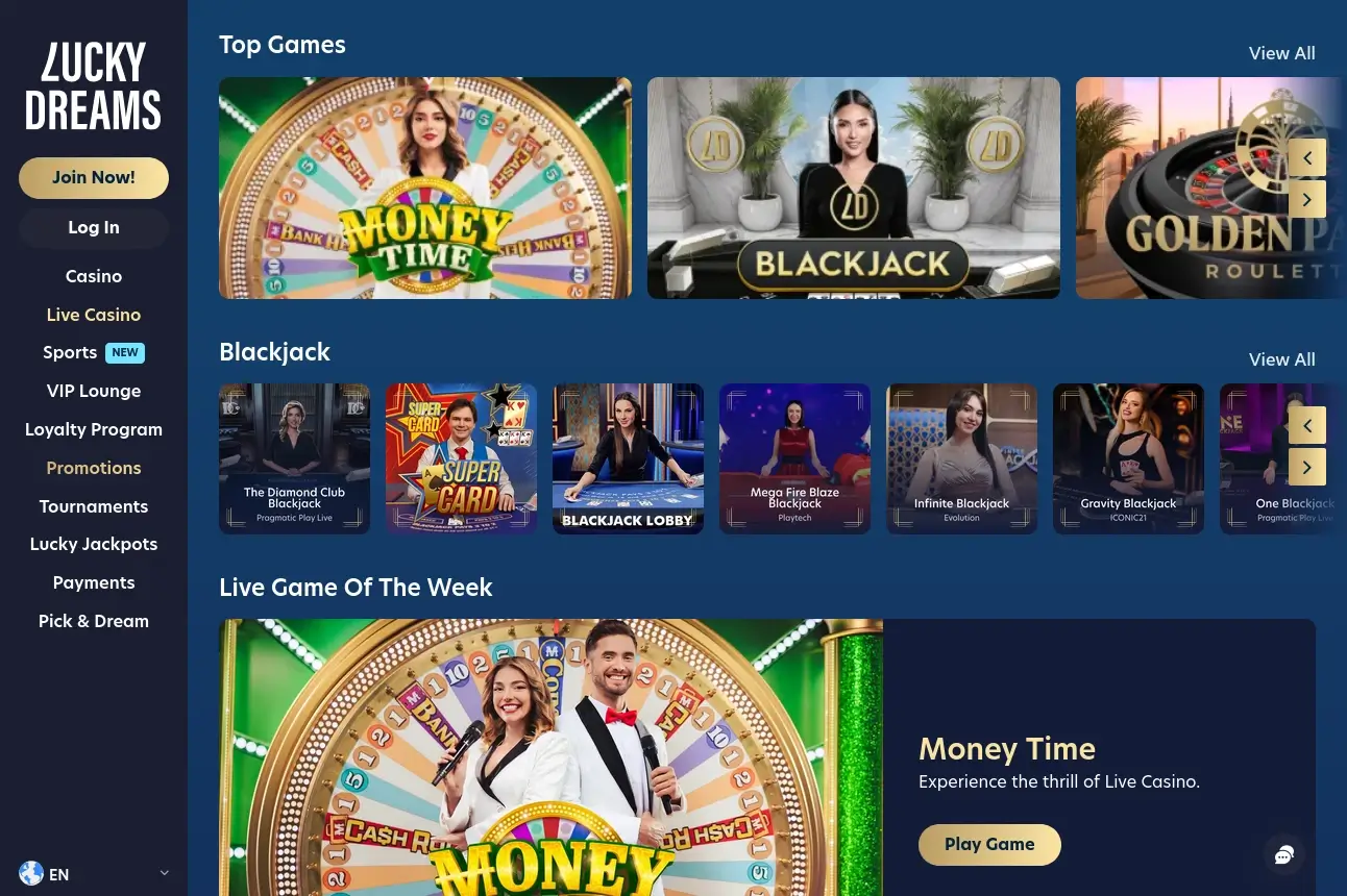 LuckyDreams Live Casino